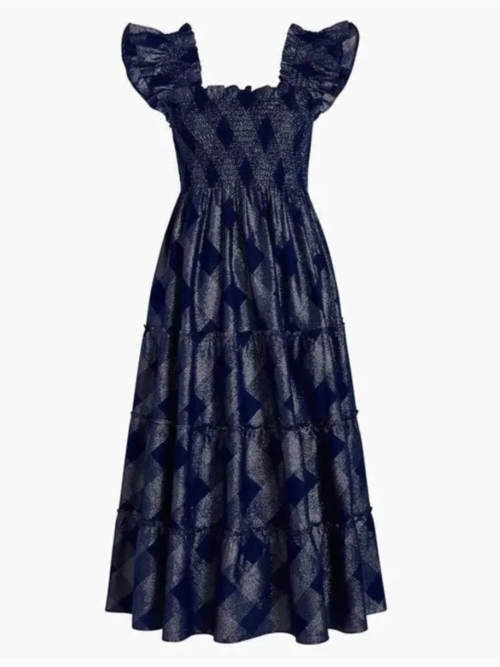 Hill House Home Ellie Nap Dress in Navy Glitter Check